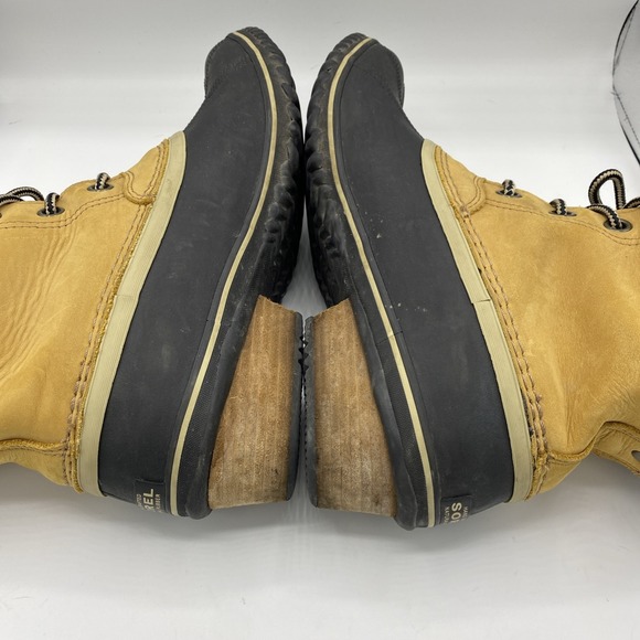 Sorel Slimpack II Lace Winter Boots Womens Size 12 EUR 43 Leather Elk Black - Picture 8 of 9